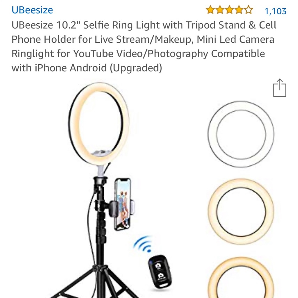 SOLD—- NIP selfie Bluetooth tripod light